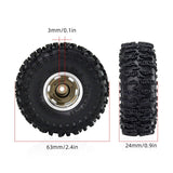 Maxbell 4Pcs RC Car Wheels and Tires 1.0" RC Crawler Car Tires for SCX24 1:24 RC Car Brown