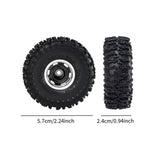 Maxbell 4Pcs 1.0 inch Wheel Tires Set RC Crawler Car Tires for SCX24 1/24 RC Crawler Black