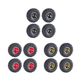 Maxbell 4Pcs 1.0 inch Wheel Tires Set RC Crawler Car Tires for SCX24 1/24 RC Crawler Black