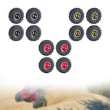 Maxbell 4Pcs 1.0 inch Wheel Tires Set RC Crawler Car Tires for SCX24 1/24 RC Crawler Black
