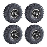 Maxbell 4Pcs 1.0 inch Wheel Tires Set RC Crawler Car Tires for SCX24 1/24 RC Crawler Black