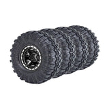Maxbell 4Pcs 1.0 inch Wheel Tires Set RC Crawler Car Tires for SCX24 1/24 RC Crawler Black