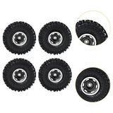 Maxbell 4Pcs 1.0 inch Wheel Tires Set RC Crawler Car Tires for SCX24 1/24 RC Crawler Black