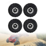 Maxbell 4Pcs 1.0 inch Wheel Tires Set RC Crawler Car Tires for SCX24 1/24 RC Crawler Black