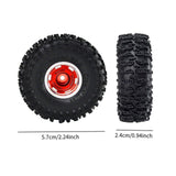 Maxbell 4Pcs 1.0 inch Wheel Tires Set RC Crawler Car Tires for SCX24 1/24 RC Crawler Red