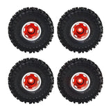 Maxbell 4Pcs 1.0 inch Wheel Tires Set RC Crawler Car Tires for SCX24 1/24 RC Crawler Red