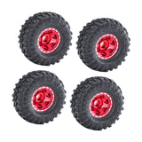 Maxbell 4Pcs 1.0 inch Wheel Tires Set RC Crawler Car Tires for SCX24 1/24 RC Crawler Red
