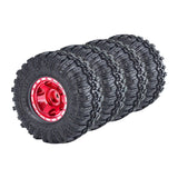 Maxbell 4Pcs 1.0 inch Wheel Tires Set RC Crawler Car Tires for SCX24 1/24 RC Crawler Red