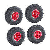 Maxbell 4Pcs 1.0 inch Wheel Tires Set RC Crawler Car Tires for SCX24 1/24 RC Crawler Red