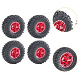 Maxbell 4Pcs 1.0 inch Wheel Tires Set RC Crawler Car Tires for SCX24 1/24 RC Crawler Red