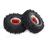 Maxbell 4Pcs 1.0 inch Wheel Tires Set RC Crawler Car Tires for SCX24 1/24 RC Crawler Red
