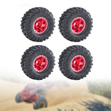 Maxbell 4Pcs 1.0 inch Wheel Tires Set RC Crawler Car Tires for SCX24 1/24 RC Crawler Red
