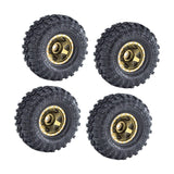 Maxbell 4Pcs 1.0 inch Wheel Tires Set RC Crawler Car Tires for SCX24 1/24 RC Crawler Dark Brown