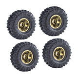 Maxbell 4Pcs 1.0 inch Wheel Tires Set RC Crawler Car Tires for SCX24 1/24 RC Crawler Dark Brown