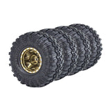 Maxbell 4Pcs 1.0 inch Wheel Tires Set RC Crawler Car Tires for SCX24 1/24 RC Crawler Dark Brown