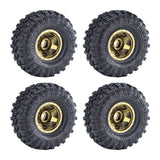 Maxbell 4Pcs 1.0 inch Wheel Tires Set RC Crawler Car Tires for SCX24 1/24 RC Crawler Dark Brown