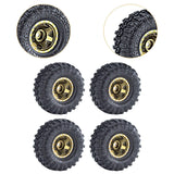 Maxbell 4Pcs 1.0 inch Wheel Tires Set RC Crawler Car Tires for SCX24 1/24 RC Crawler Dark Brown