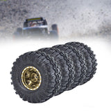 Maxbell 4Pcs 1.0 inch Wheel Tires Set RC Crawler Car Tires for SCX24 1/24 RC Crawler Dark Brown