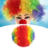 Maxbell Fan Wig Multicolor Colorful Clown Afro Wig for Adults Kids Halloween
