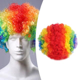 Maxbell Fan Wig Multicolor Colorful Clown Afro Wig for Adults Kids Halloween