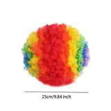 Maxbell Fan Wig Multicolor Colorful Clown Afro Wig for Adults Kids Halloween