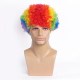 Maxbell Fan Wig Multicolor Colorful Clown Afro Wig for Adults Kids Halloween