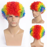 Maxbell Fan Wig Multicolor Colorful Clown Afro Wig for Adults Kids Halloween
