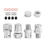 Maxbell 4 Pieces 1/8 1/7 RC Car Coupling DIY Accessory Replacement for Crawler Model silver