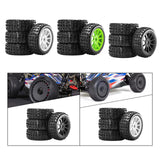 Maxbell 4 Pieces RC Car Wheels and Tires Replacement Part for 1/8 RC Off Road Trucks White