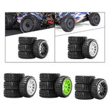 Maxbell 4 Pieces RC Car Wheels and Tires Replacement Part for 1/8 RC Off Road Trucks White