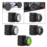 Maxbell 4 Pieces RC Car Wheels and Tires Replacement Part for 1/8 RC Off Road Trucks White