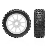 Maxbell 4 Pieces RC Car Wheels and Tires Replacement Part for 1/8 RC Off Road Trucks White