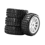 Maxbell 4 Pieces RC Car Wheels and Tires Replacement Part for 1/8 RC Off Road Trucks White