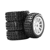 Maxbell 4 Pieces RC Car Wheels and Tires Replacement Part for 1/8 RC Off Road Trucks White