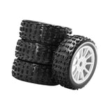 Maxbell 4 Pieces RC Car Wheels and Tires Replacement Part for 1/8 RC Off Road Trucks White