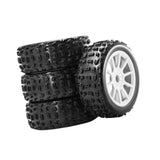 Maxbell 4 Pieces RC Car Wheels and Tires Replacement Part for 1/8 RC Off Road Trucks White