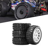 Maxbell 4 Pieces RC Car Wheels and Tires Replacement Part for 1/8 RC Off Road Trucks White