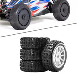 Maxbell 4 Pieces RC Car Wheels and Tires Replacement Part for 1/8 RC Off Road Trucks White