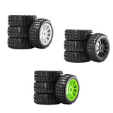 Maxbell 4 Pieces RC Car Wheels and Tires Replacement Part for 1/8 RC Off Road Trucks White
