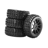 Maxbell 4 Pieces RC Car Wheels and Tires Replacement Part for 1/8 RC Off Road Trucks Black