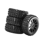 Maxbell 4 Pieces RC Car Wheels and Tires Replacement Part for 1/8 RC Off Road Trucks Black