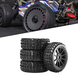 Maxbell 4 Pieces RC Car Wheels and Tires Replacement Part for 1/8 RC Off Road Trucks Black