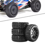 Maxbell 4 Pieces RC Car Wheels and Tires Replacement Part for 1/8 RC Off Road Trucks Black