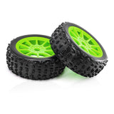 Maxbell 4 Pieces RC Car Wheels and Tires Replacement Part for 1/8 RC Off Road Trucks Green