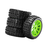Maxbell 4 Pieces RC Car Wheels and Tires Replacement Part for 1/8 RC Off Road Trucks Green