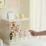 Maxbell Showcase Stackable Dustproof Figures Display Stand Storage Case Display Case beige
