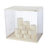 Maxbell Showcase Stackable Dustproof Figures Display Stand Storage Case Display Case beige