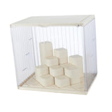 Maxbell Showcase Stackable Dustproof Figures Display Stand Storage Case Display Case beige