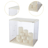 Maxbell Showcase Stackable Dustproof Figures Display Stand Storage Case Display Case beige