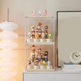 Maxbell Showcase Stackable Dustproof Figures Display Stand Storage Case Display Case beige